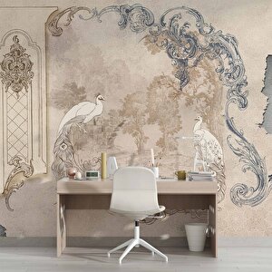 Nostaljik Tavuskuşu Temalı Duvar Kağıdı - Dkm593094