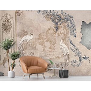 Nostaljik Tavuskuşu Temalı Duvar Kağıdı - Dkm593094