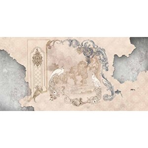 Nostaljik Tavuskuşu Temalı Duvar Kağıdı - Dkm593095