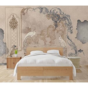 Nostaljik Tavuskuşu Temalı Duvar Kağıdı - Dkm593045 150x260 cm