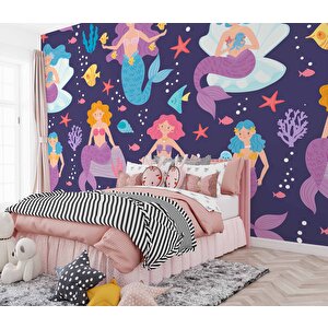 Deniz Kızı Temalı Çocuk Odası Duvar Kağıdı Baskı - Dkm185089 225x300 cm