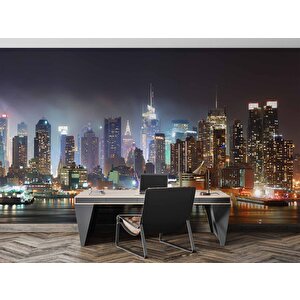 Gece New York Manzarası Duvar Kağıdı - Dkm447073