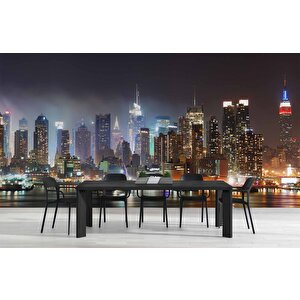 Gece New York Manzarası Duvar Kağıdı - Dkm447097