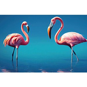 Pembe Flamingo Temalı Duvar Kağıdı - Dkm666019