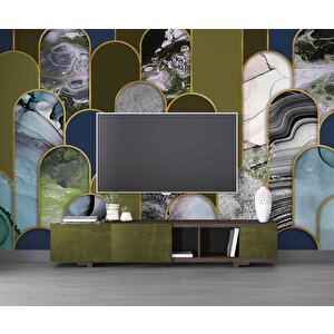 3 Boyutlu Renki Mermer Desenli Duvar Kağıdı - Dkm753043 900x240 cm