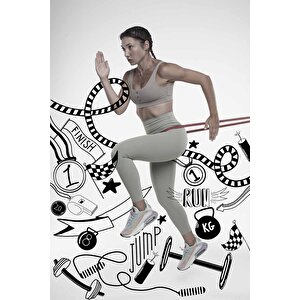 Koşan Kadın Temalı Spor Salonu Duvar Kağıdı Baskı - Dkm207105