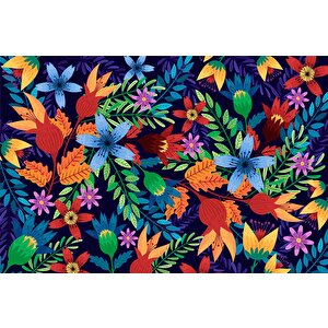 Rengareng Çiçek Desenli Duvar Kağıdı - Dkm496029