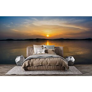 Denizde Gündoğumu Manzaralı Duvar Kağıdı Baskı - Dkm245111 250x315 cm