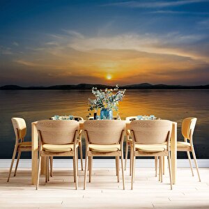 Denizde Gündoğumu Manzaralı Duvar Kağıdı Baskı - Dkm245111