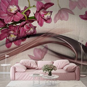 Pembe Çiçek Duvar Kağıdı - Dkm500034 425x240 cm