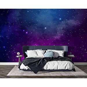 Mor Ve Mavi Galaksi, Yıldızlar Manzaralı Duvar Kağıdı Baskı - Dkm564116