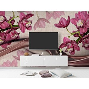 Pembe Çiçek Duvar Kağıdı - Dkm500011 375x200 cm