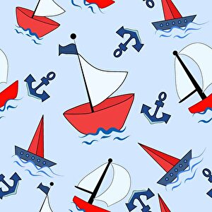 Denizci Çocuk Odası Duvar Kağıdı Baskı - Dkm400122