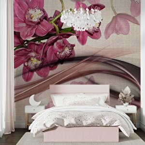 Pembe Çiçek Duvar Kağıdı - Dkm500060 550x260 cm