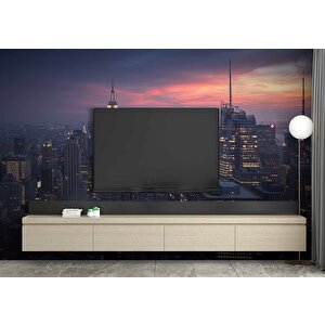 New York Empire State Gece Manzaralı Duvar Kağıdı - Dkm977032 375x240 cm