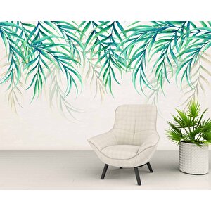 Yeşil Sarkan Yaprak Desenli Duvar Kağıdı - Dkm689072