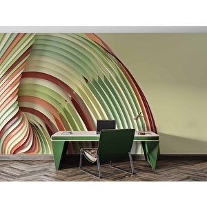 Rengarenk Şerit Desenli Duvar Kağıdı Baskı - Dkm111111