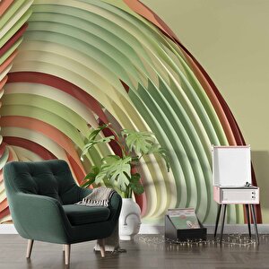 Rengarenk Şerit Desenli Duvar Kağıdı Baskı - Dkm111111