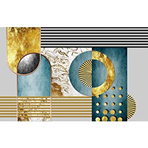 3 Boyutlu Geometrik Duvar Desenli Duvar Kağıdı - Dkm805012