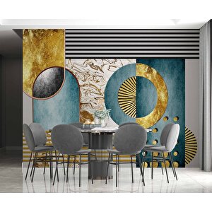 3 Boyutlu Geometrik Duvar Desenli Duvar Kağıdı - Dkm805056