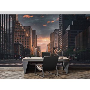 Sokak Ve Yaya Geçiti Temalı Duvar Kağıdı Baskı - Dkm533019