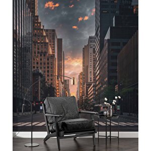 Sokak Ve Yaya Geçiti Temalı Duvar Kağıdı Baskı - Dkm533019