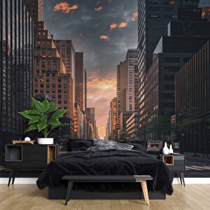 Sokak Ve Yaya Geçiti Temalı Duvar Kağıdı Baskı - Dkm533034 425x240 cm