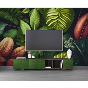 Botanik Yaprak Desenli Duvar Kağıdı - Dkm489001 100x100 cm