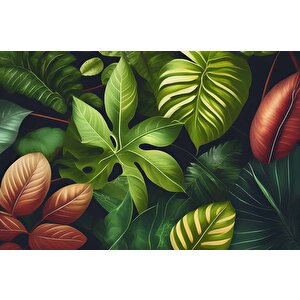 Botanik Yaprak Desenli Duvar Kağıdı - Dkm489001