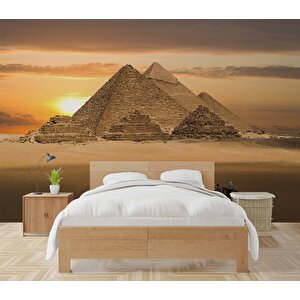Mısır Piramitleri Manzaralı Duvar Kağıdı - Dkm454012 400x200 cm