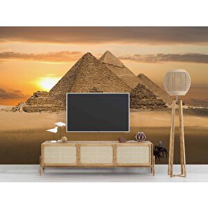 Mısır Piramitleri Manzaralı Duvar Kağıdı - Dkm454026 225x240 cm