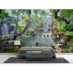 Orman Ve Şelale Manzaralı Duvar Kağıdı - Dkm999073 350x280 cm