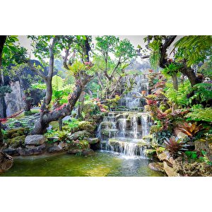 Orman Ve Şelale Manzaralı Duvar Kağıdı - Dkm999073