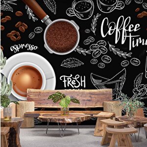 Fincan Ve Cezve Temalı Duvar Kağıdı Baskı - Dkm156002 100x200 cm