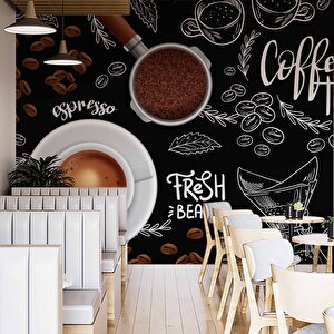 Fincan Ve Cezve Temalı Duvar Kağıdı Baskı - Dkm156093 325x300 cm