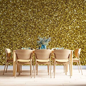 3 Boyutlu Altın Sim Temalı Duvar Kağıdı - Dkm656067