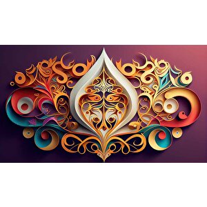 3 Boyutlu Bordo Zemin Ve Altın Figür Desenli Duvar Kağıdı - Dkm845003