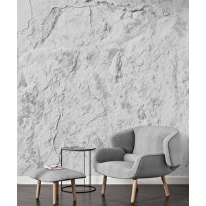 Gri Duvar Dokulu Duvar Kağıdı Baskı - Dkm619005