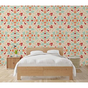 Turuncu Osmanlı Motifli Duvar Kağıdı - Dkb944078