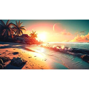 Günbatımı Sahil Ve Deniz Manzaralı Duvar Kağıdı - Dkb963112