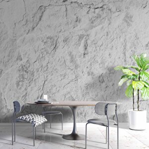 Gri Duvar Dokulu Duvar Kağıdı Baskı - Dkm619025