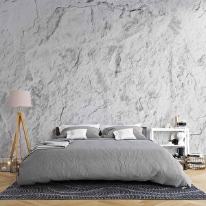 Gri Duvar Dokulu Duvar Kağıdı Baskı - Dkm619043