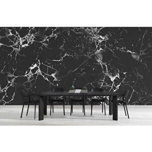 3 Boyutlu Siyah Mermer Desenli Duvar Kağıdı - Dkm677063