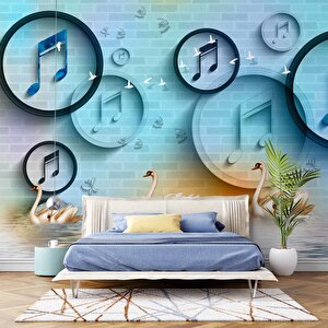 Müzik Nota Temalı Duvar Kağıdı Baskı - Dkm-028_42244