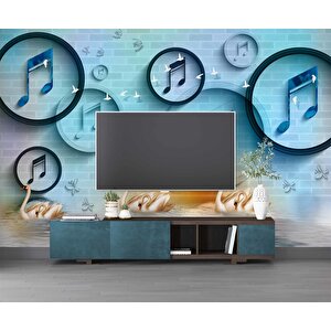 Müzik Nota Temalı Duvar Kağıdı Baskı - Dkm-028_47651 350x260 cm