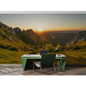 Gündoğumu Dağ Manzaralı Duvar Kağıdı Baskı - Dkm250040