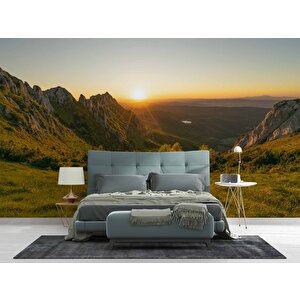 Gündoğumu Dağ Manzaralı Duvar Kağıdı Baskı - Dkm250010 350x200 cm