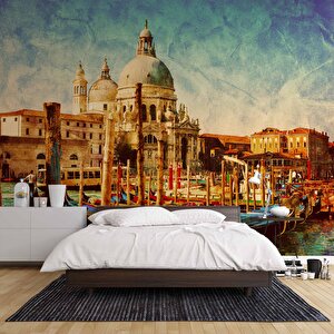 Eskitme Venedik Kilisesi Manzaralı Duvar Kağıdı - Dkb964011 375x200 cm