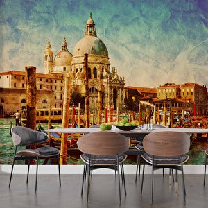 Eskitme Venedik Kilisesi Manzaralı Duvar Kağıdı - Dkb964113