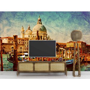 Eskitme Venedik Kilisesi Manzaralı Duvar Kağıdı - Dkb964015 475x200 cm